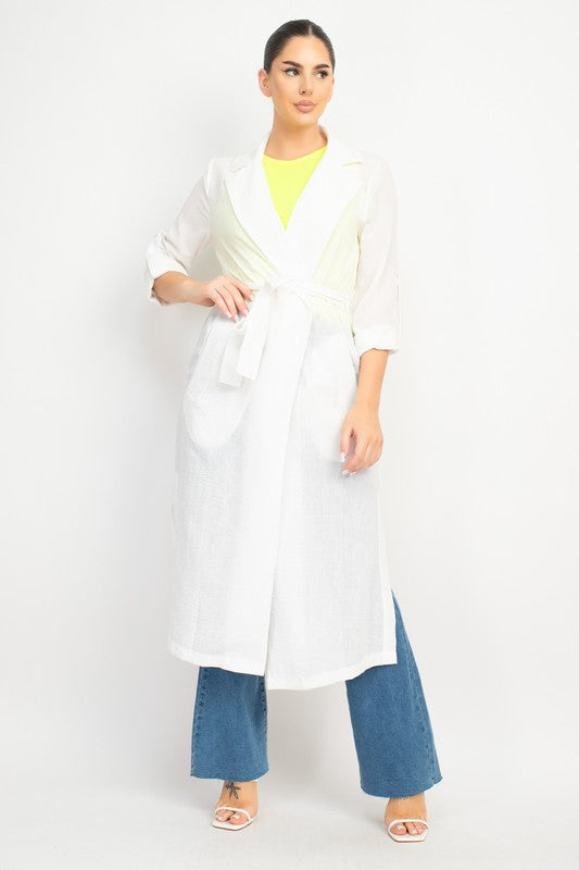 Selt-Tie Pocketed Trench Coat