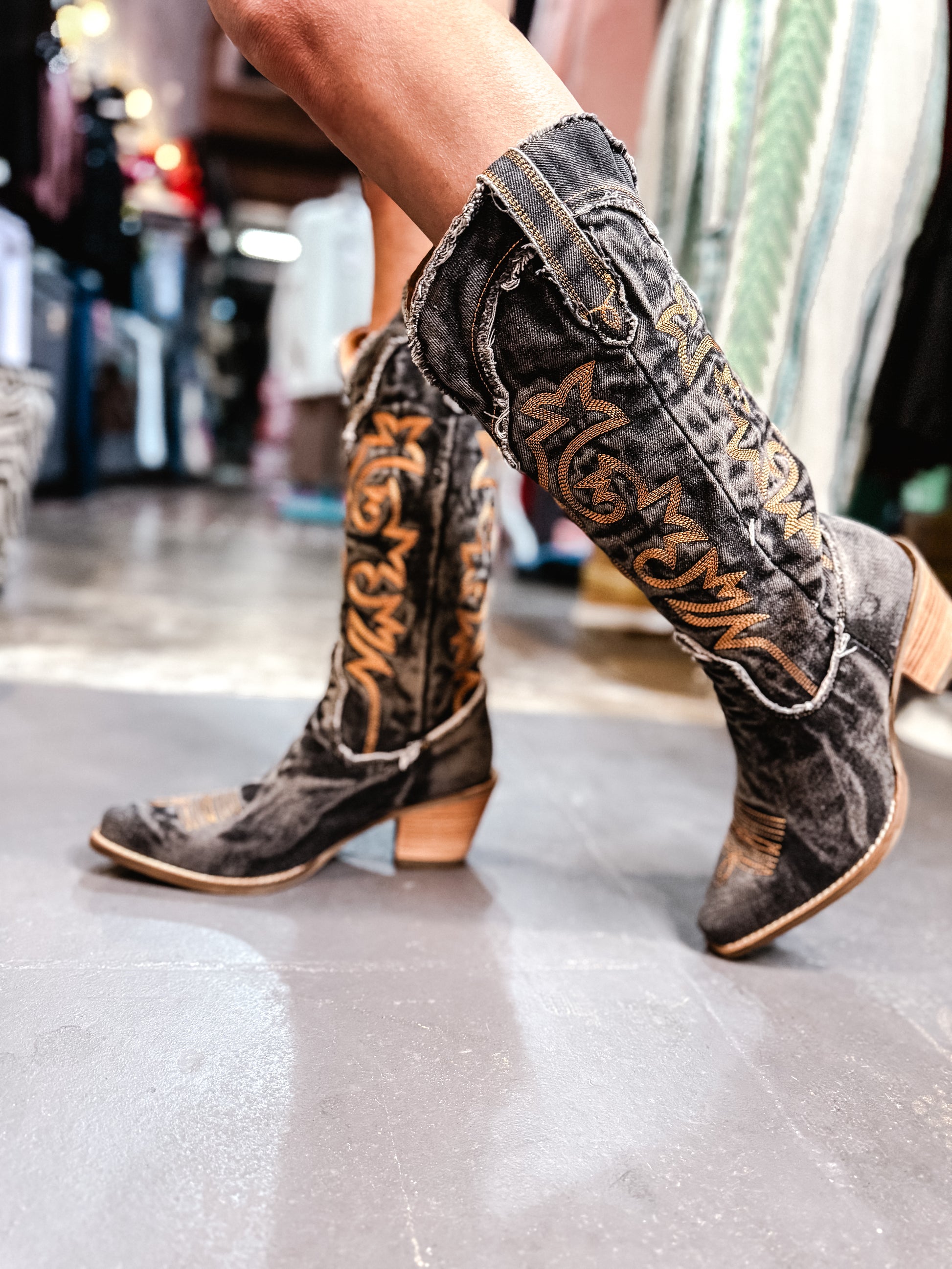 Dingo Boots-Texas Tornado Black - Main Image