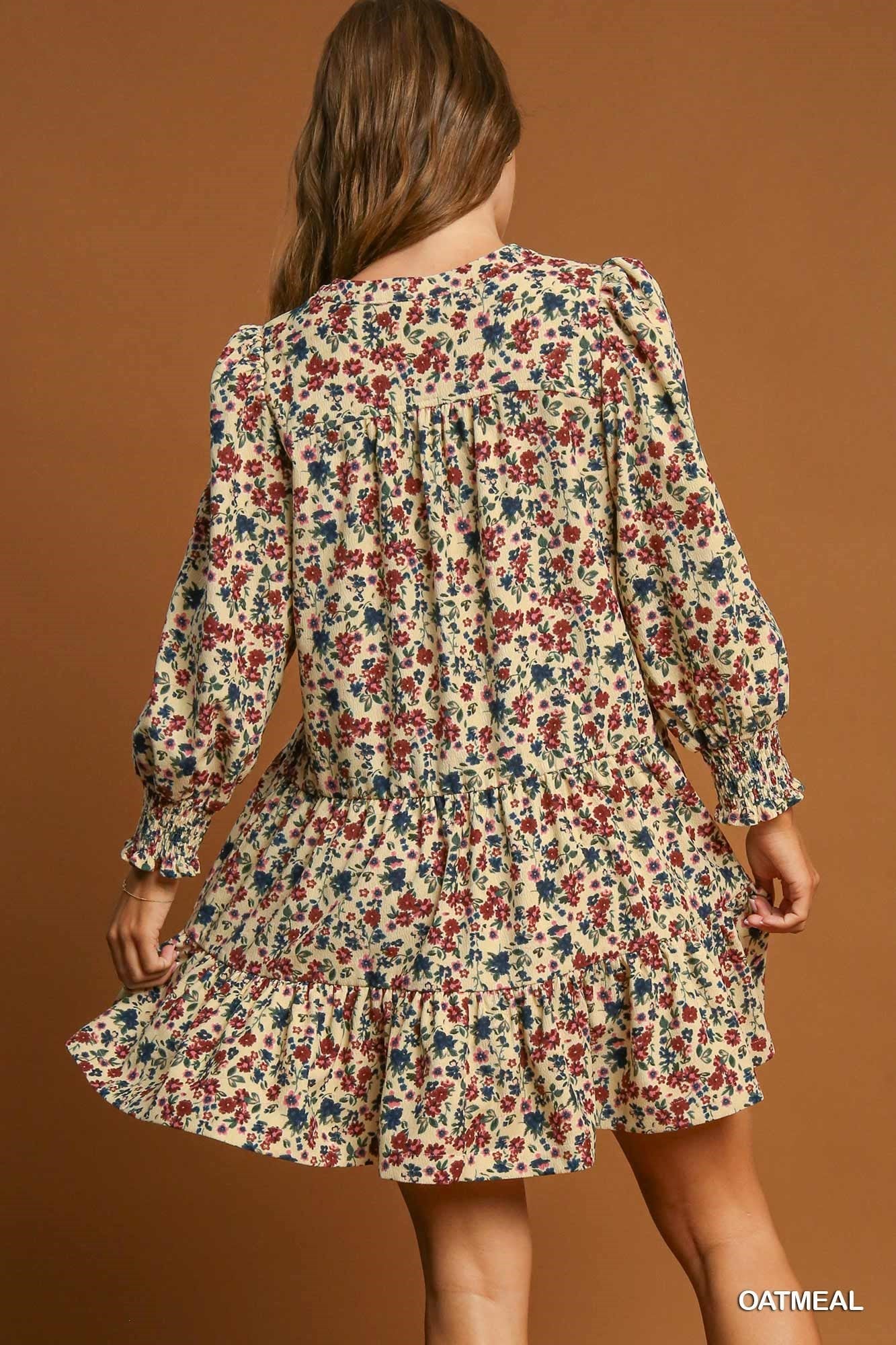 Floral Corduroy Dress