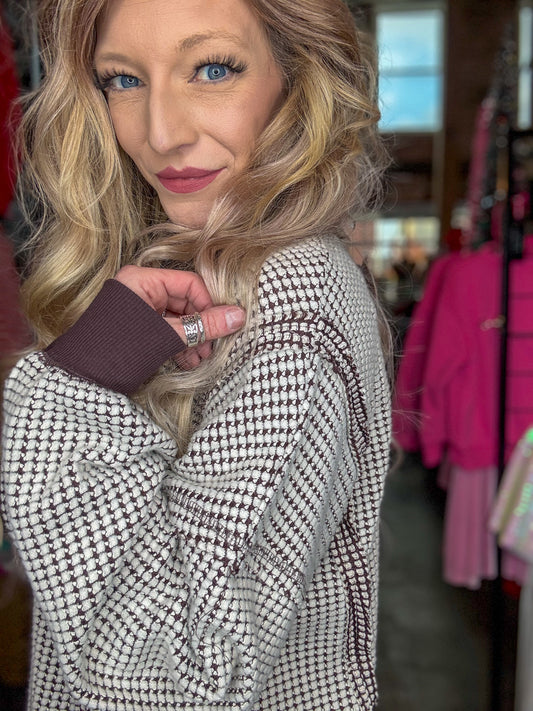 Oversized Waffle Knit Pullover