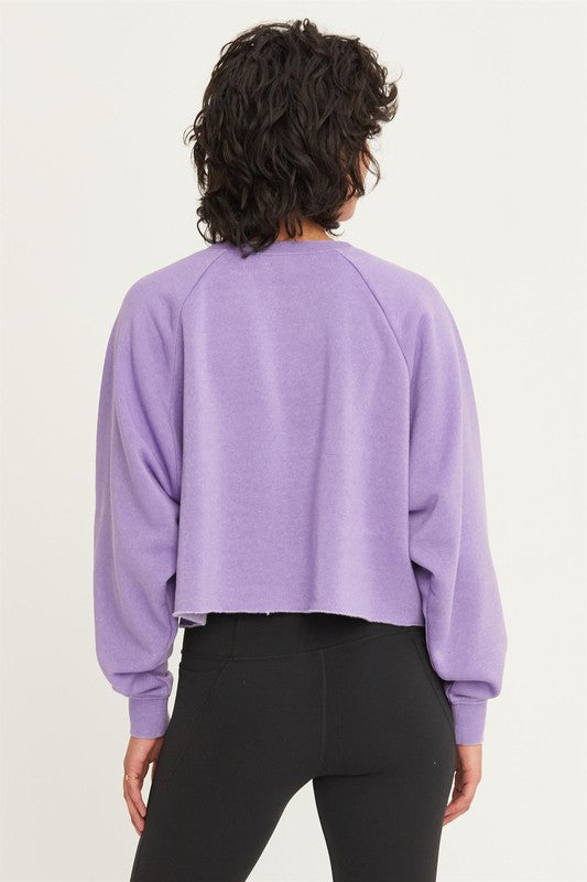 Lavender Crop Sweatshirt