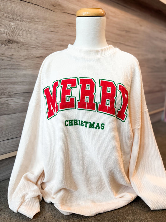Cloudy Knit Merry Christmas Top