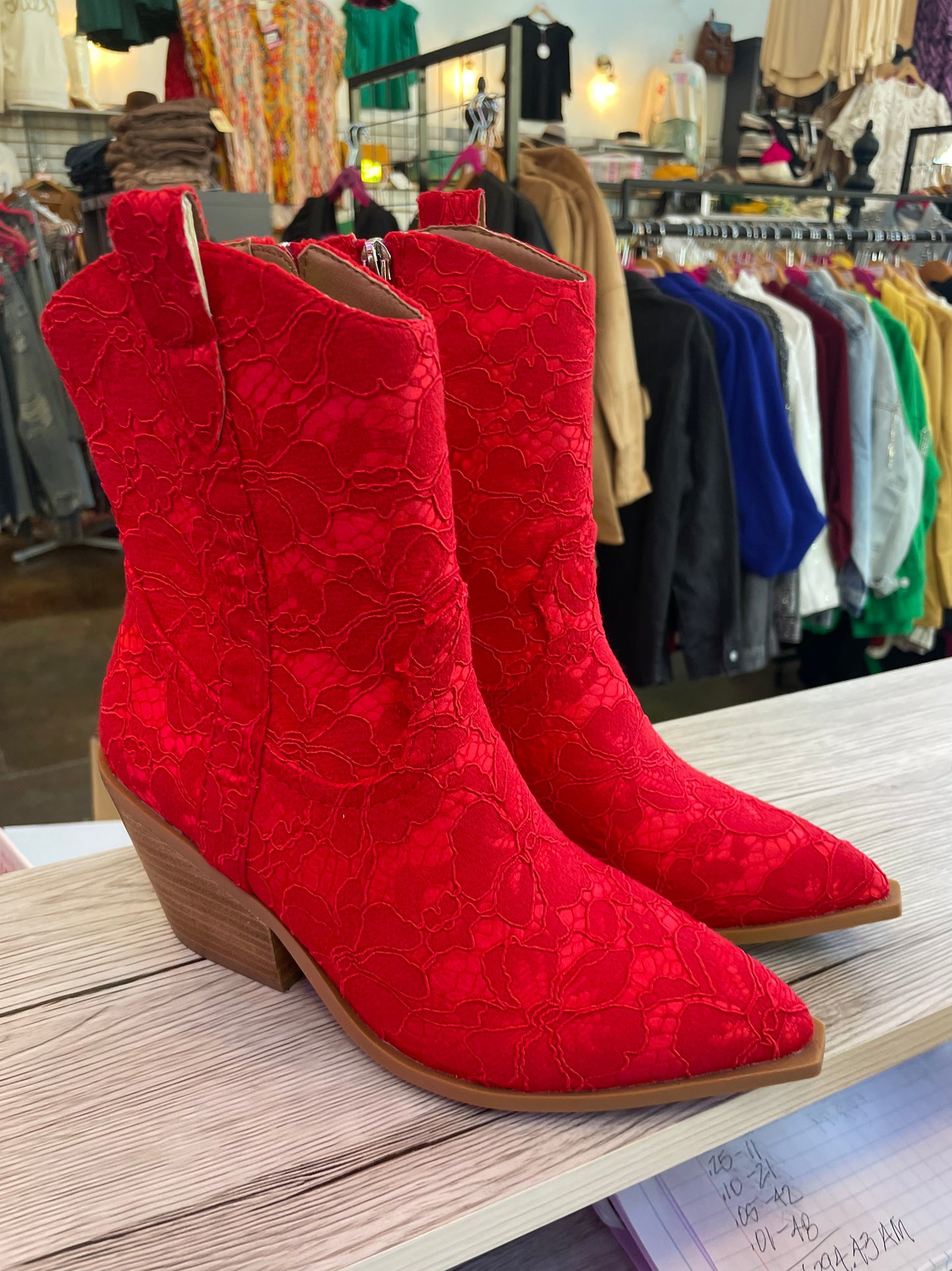 Corkys-Red Lace Booties