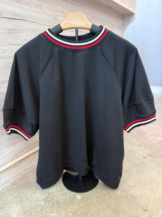 Black Ringer Top