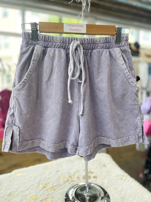 Lavender Mineral Wash Shorts