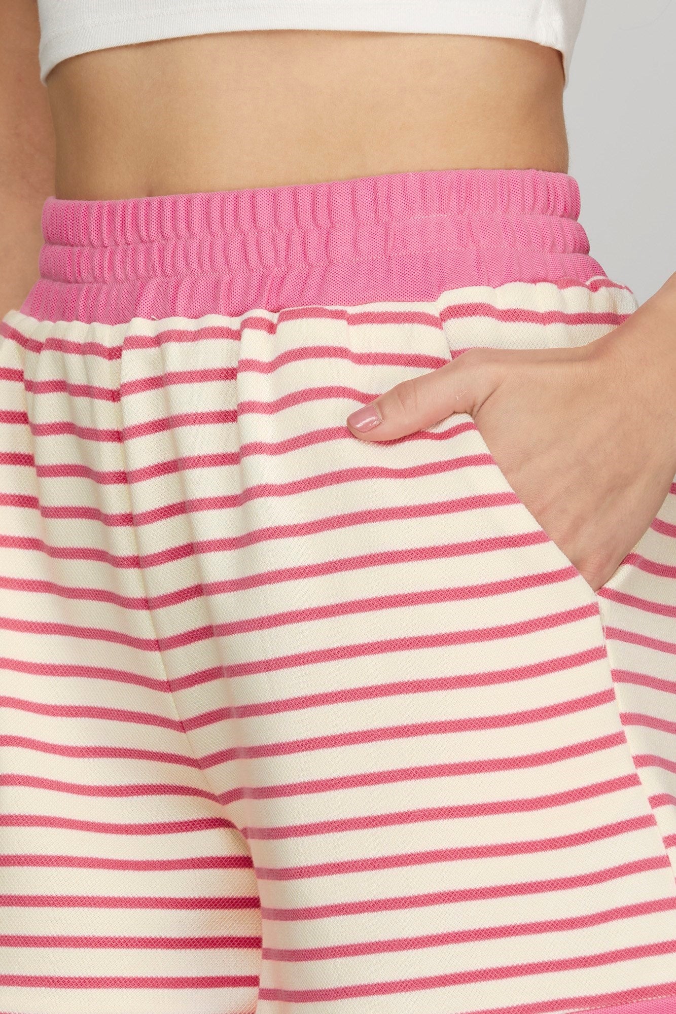 Ribbed Striped Shorts