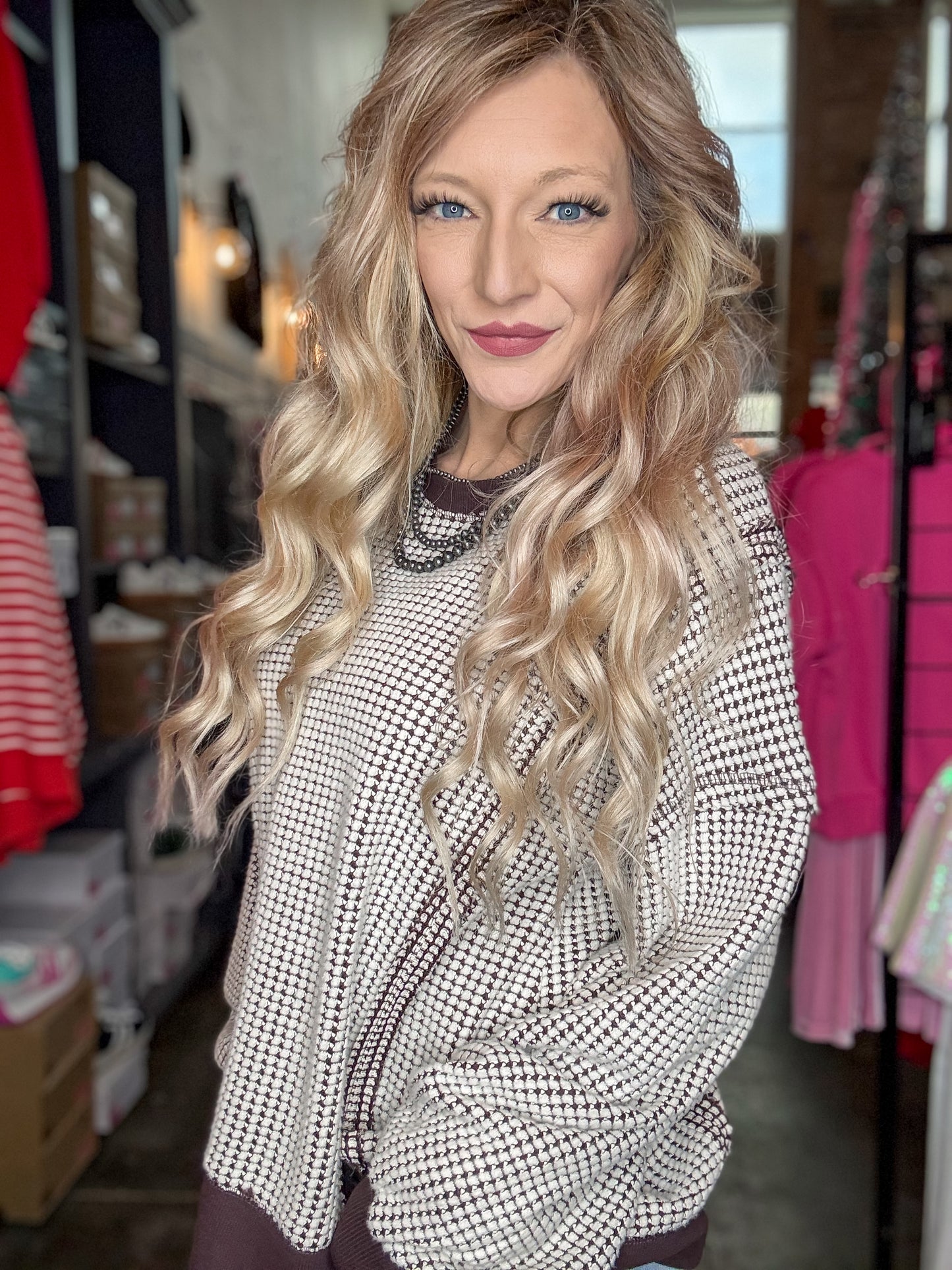 Oversized Waffle Knit Pullover