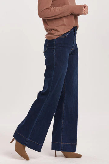 Dear John Fiona Wide Leg-Dark Wash