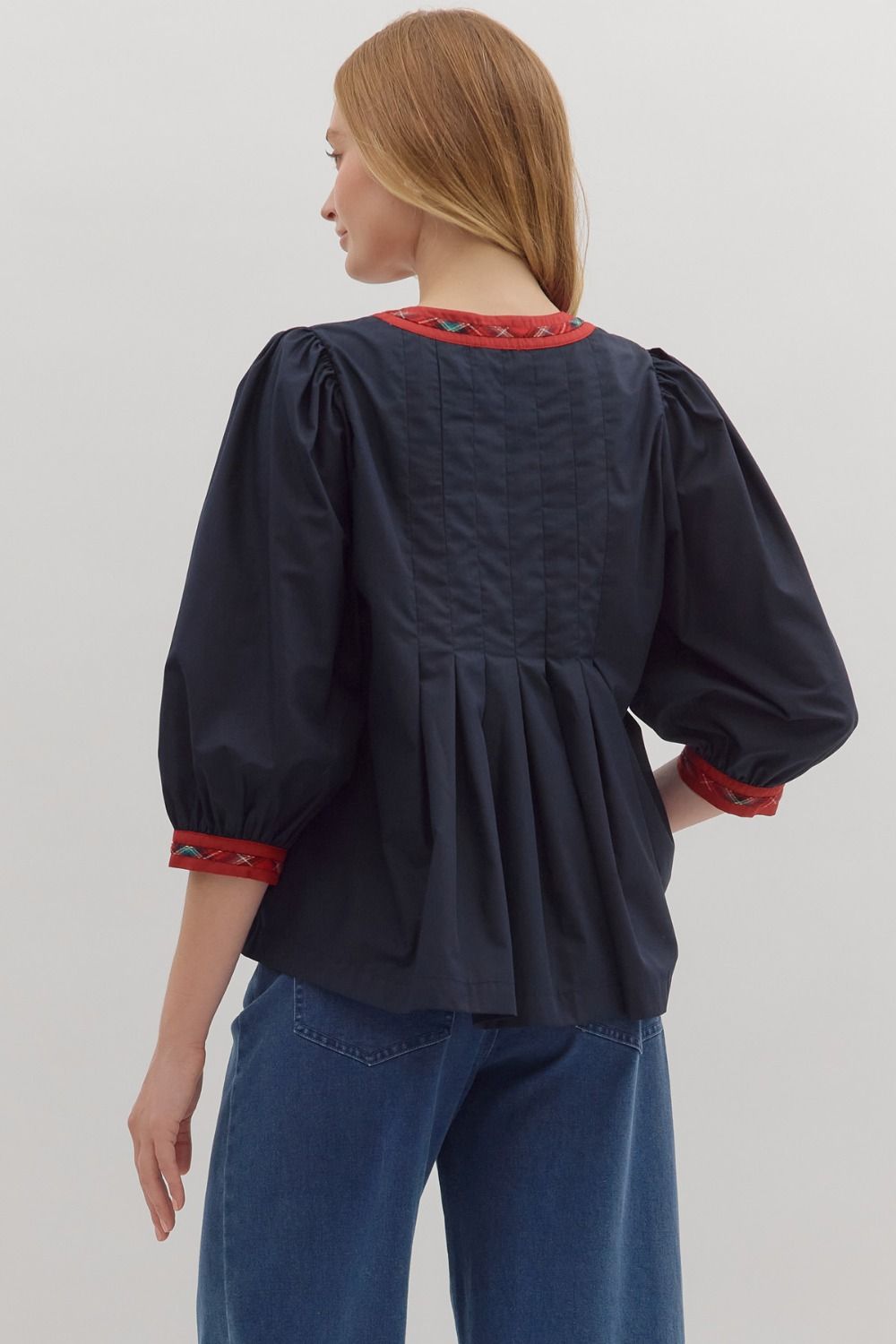 Navy Jingle Blouse