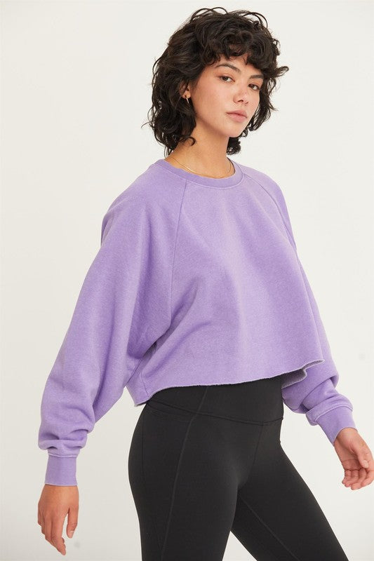 Lavender Crop Sweatshirt