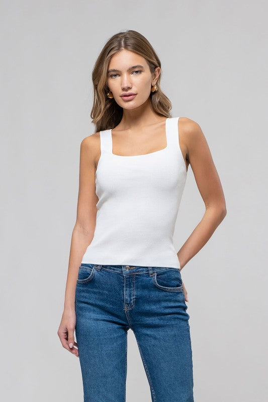 Square Neck Sweater Tank