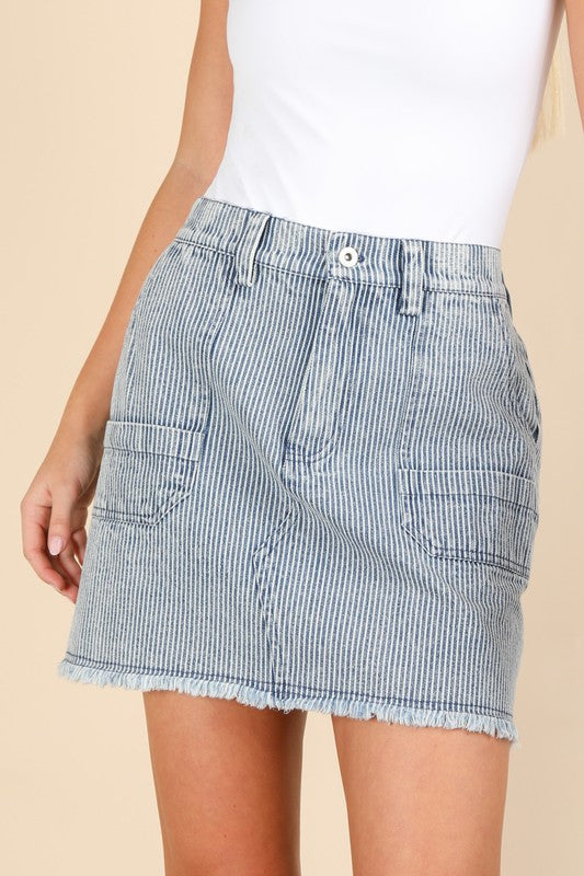 Denim Stripe Skirt