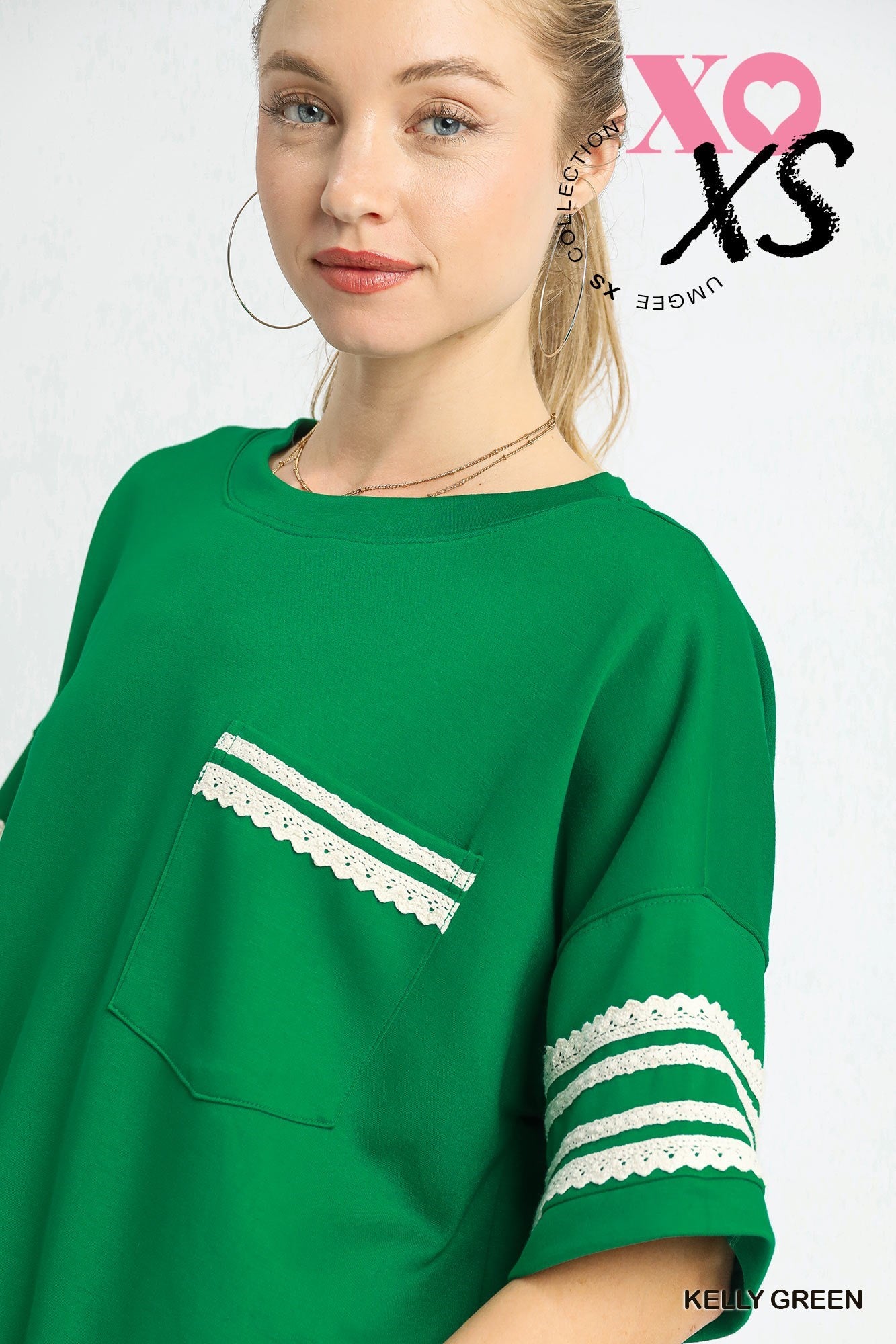 Lace Trim Pocket Tee