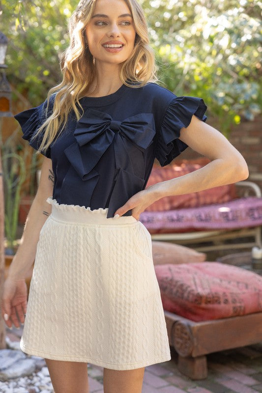 Textured Print Skirt