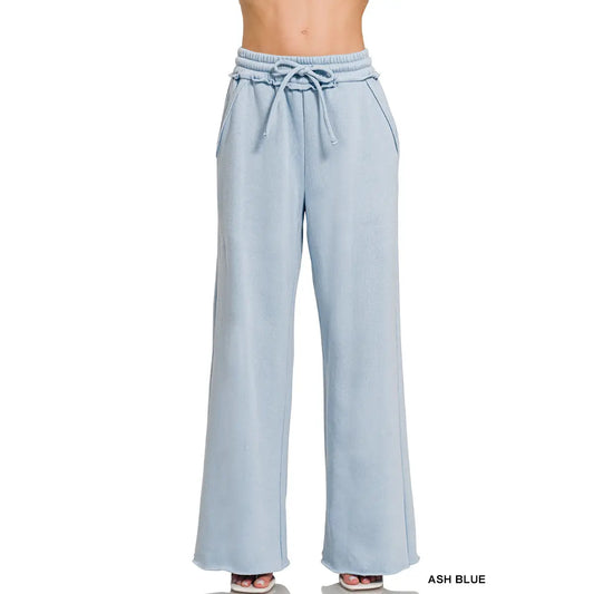 Ash Blue Exposed Seam Sweatpants