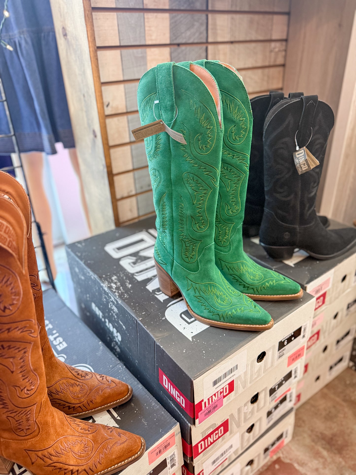 Dingo Boots-Evita Green - Twisted Sisters Shoetique