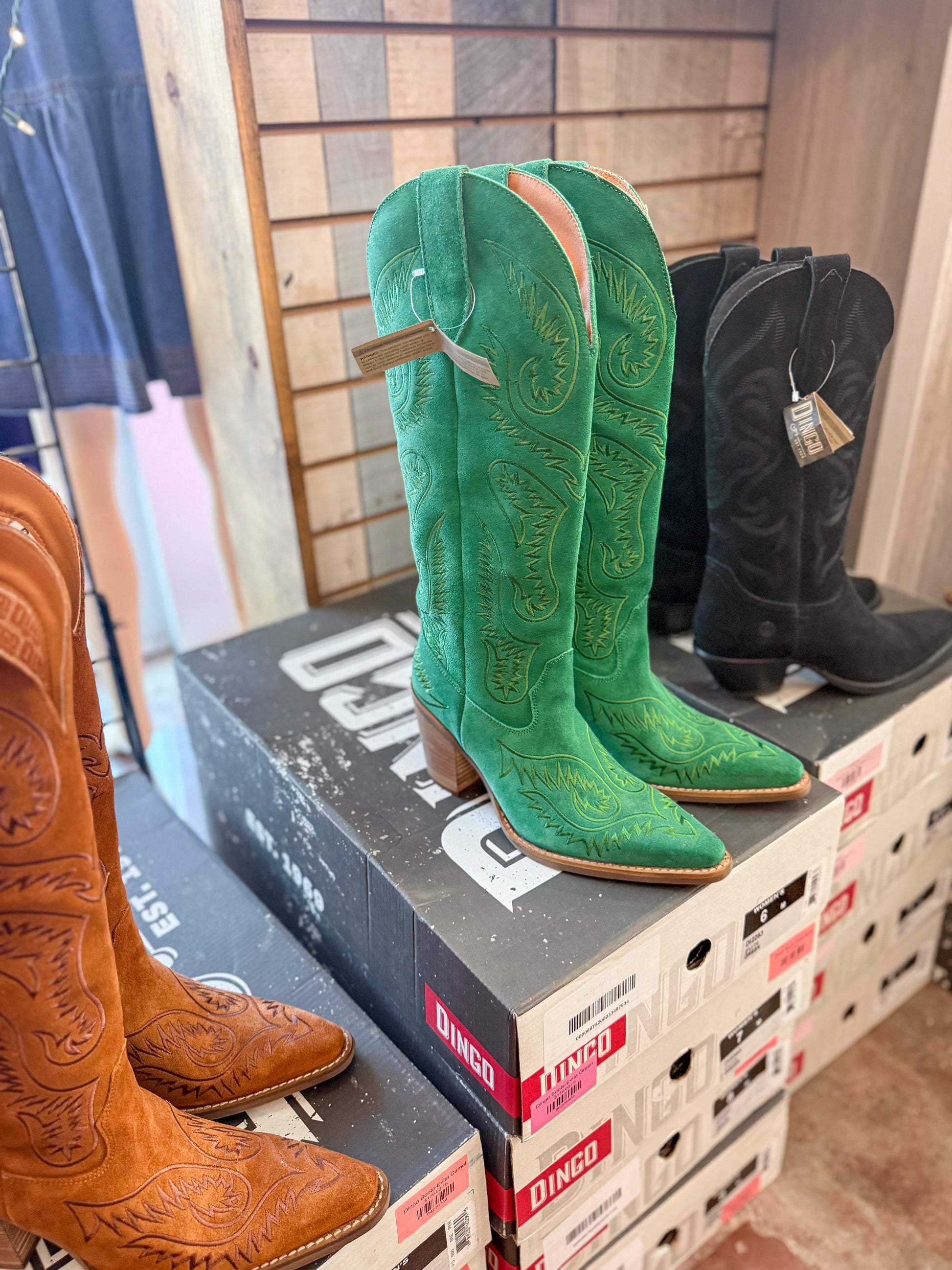 Dingo Boots-Evita Green - Twisted Sisters Shoetique