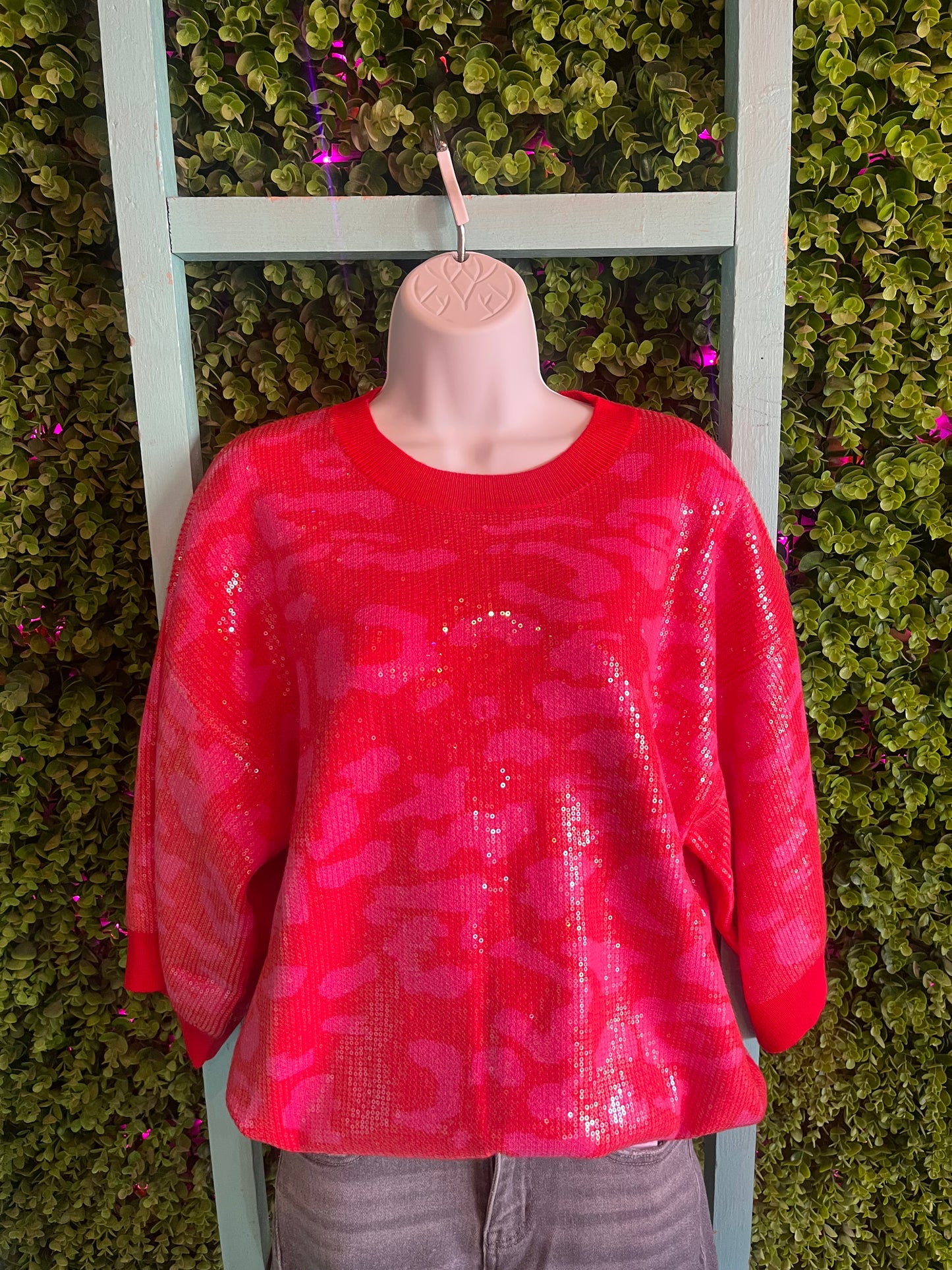 In the Spotlight Sequin Camo Top
