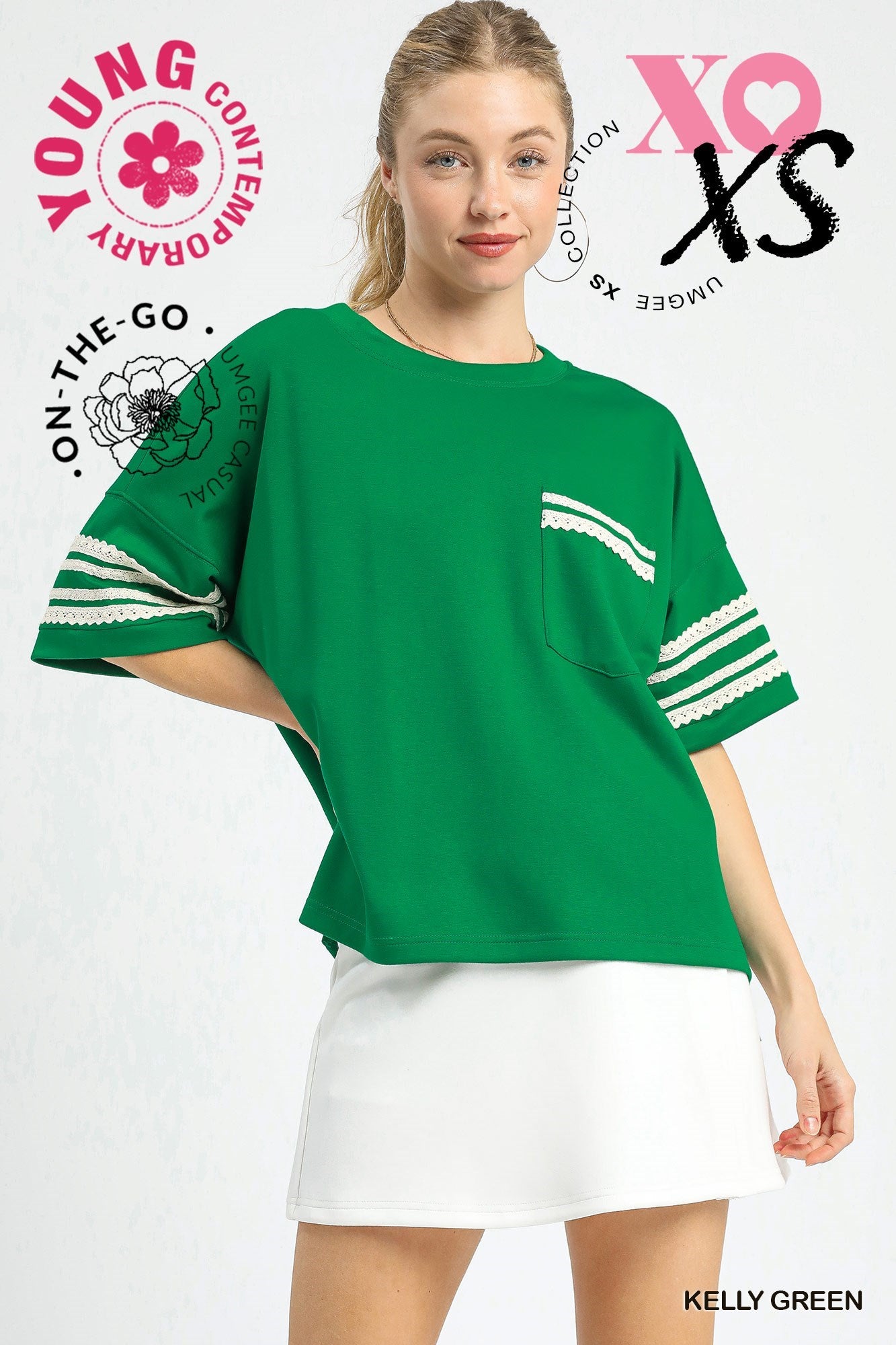 Lace Trim Pocket Tee
