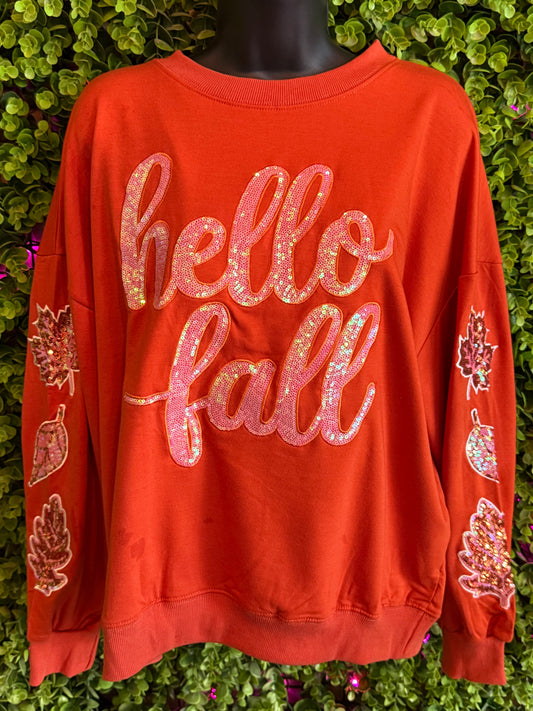 Hello Fall Sequin Sweatshirt - Twisted Sisters Shoetique