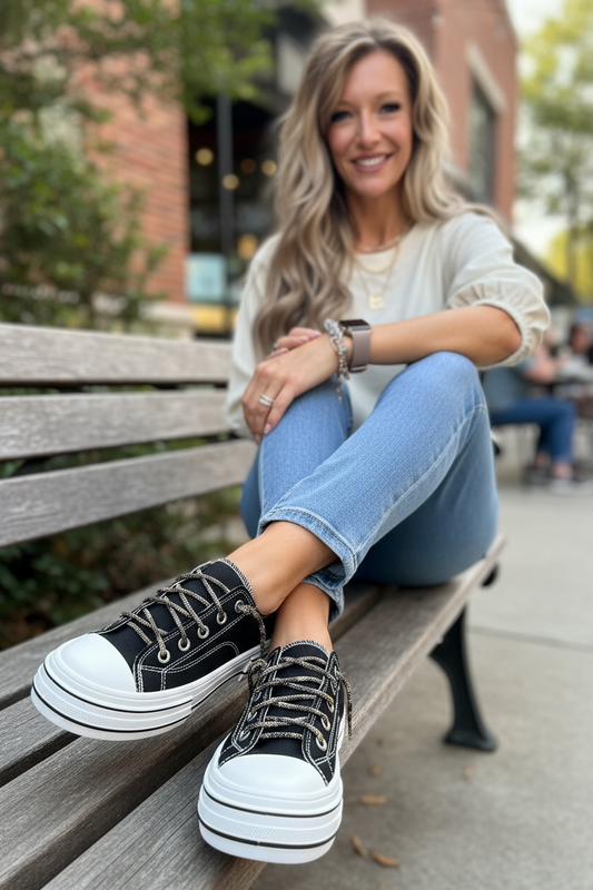 Aman-Leopard Lace Sneakers