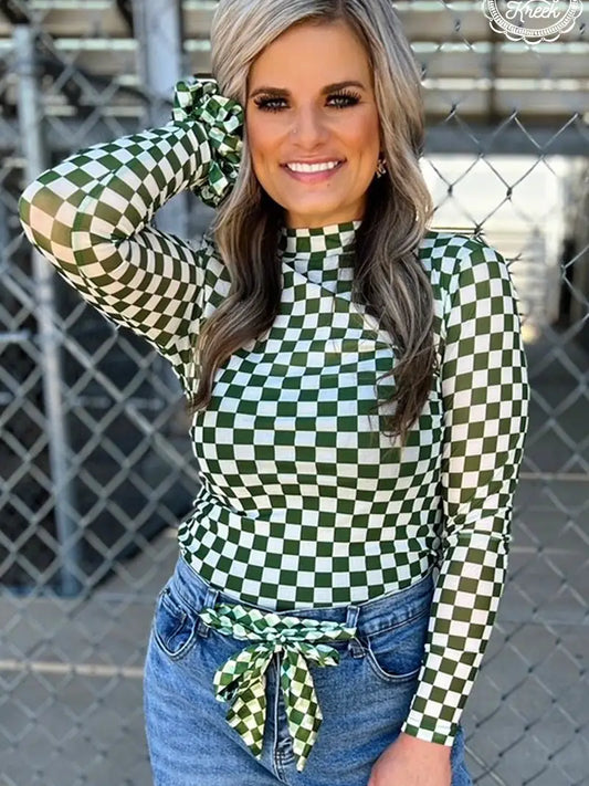 Pep Rally Mesh Top-Green