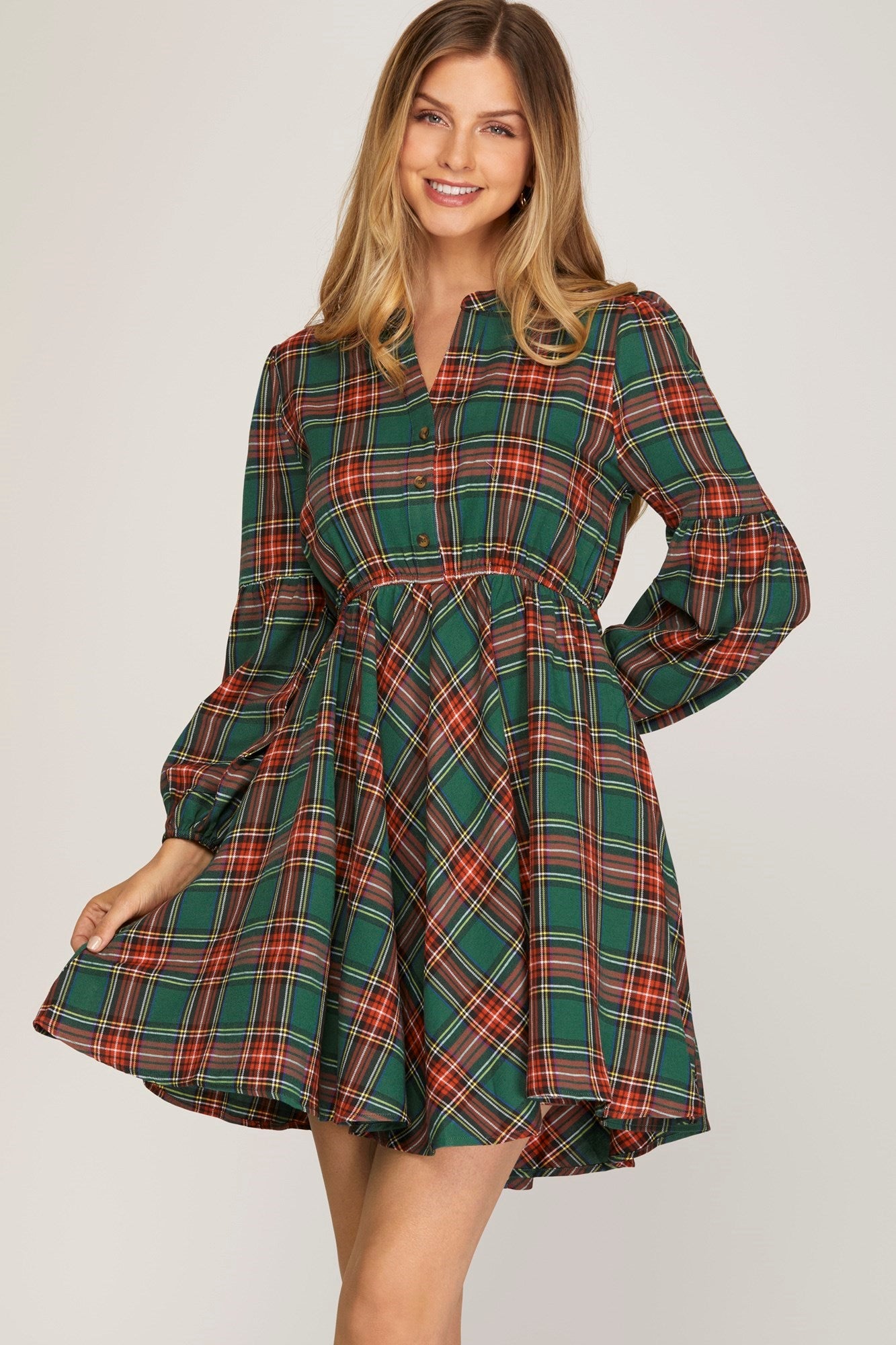 Green Plaid Dress