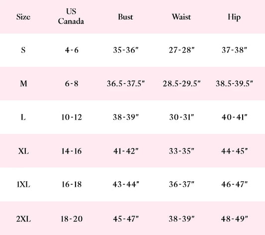 Eesome size chart