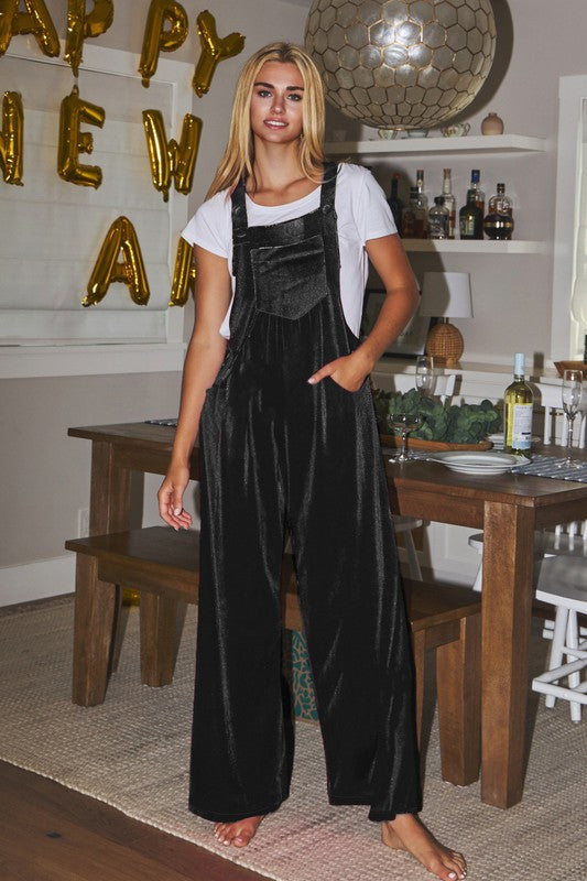 Black Velvet Overalls