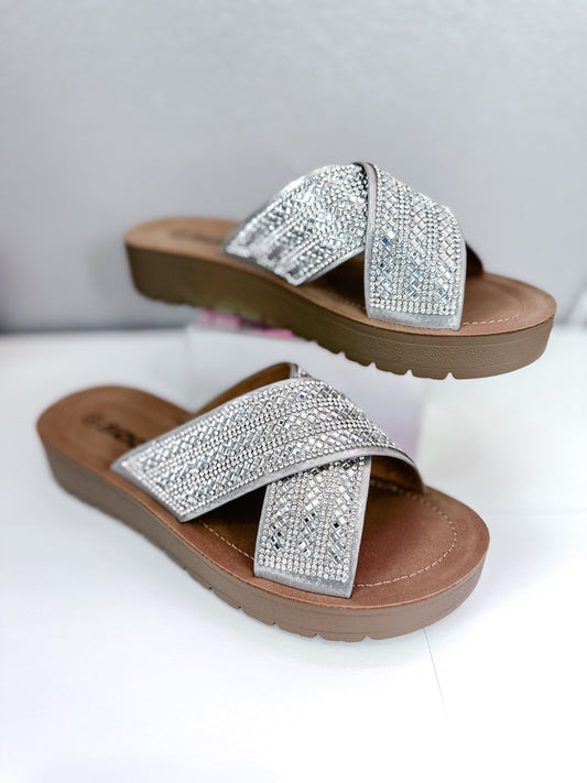 Soda-Mystic Rhinestone Sandals