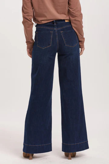 Dear John Fiona Wide Leg-Dark Wash