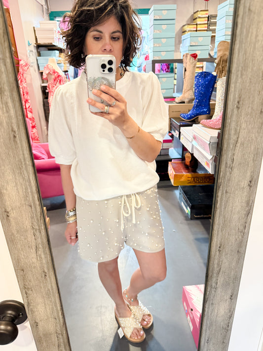 Pearl and Lace Shorts