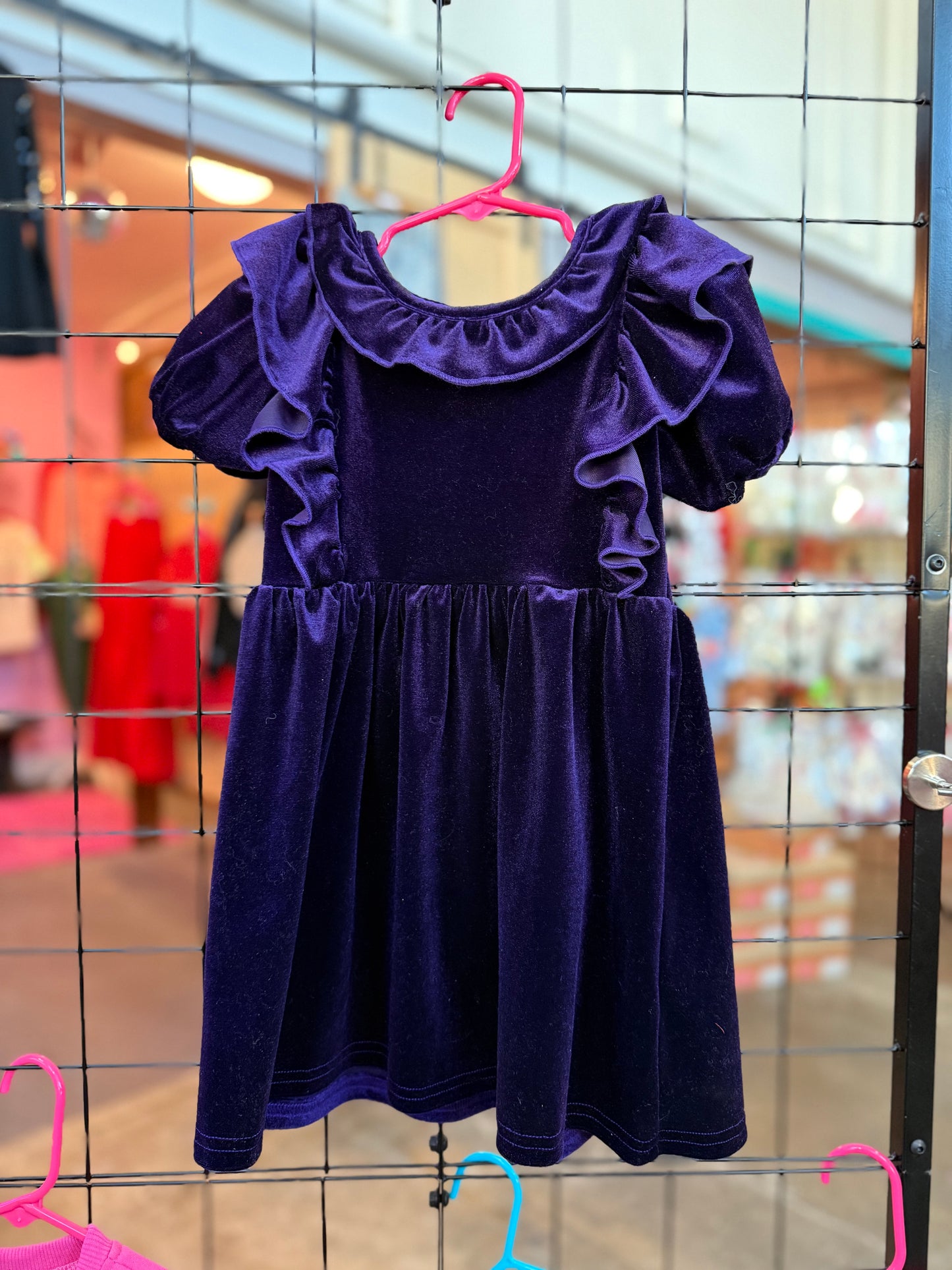 Kids-Purple Velvet Dress