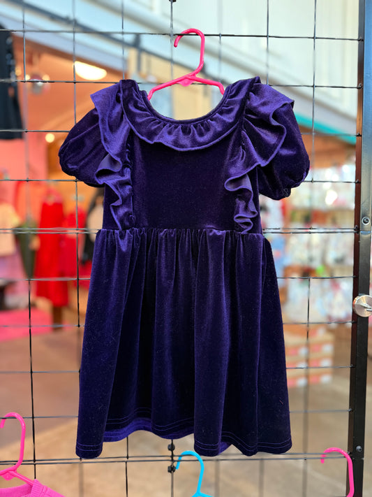Kids-Purple Velvet Dress