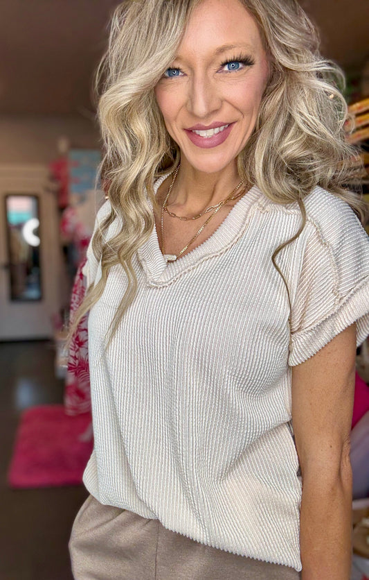 VNeck Ribbed Top