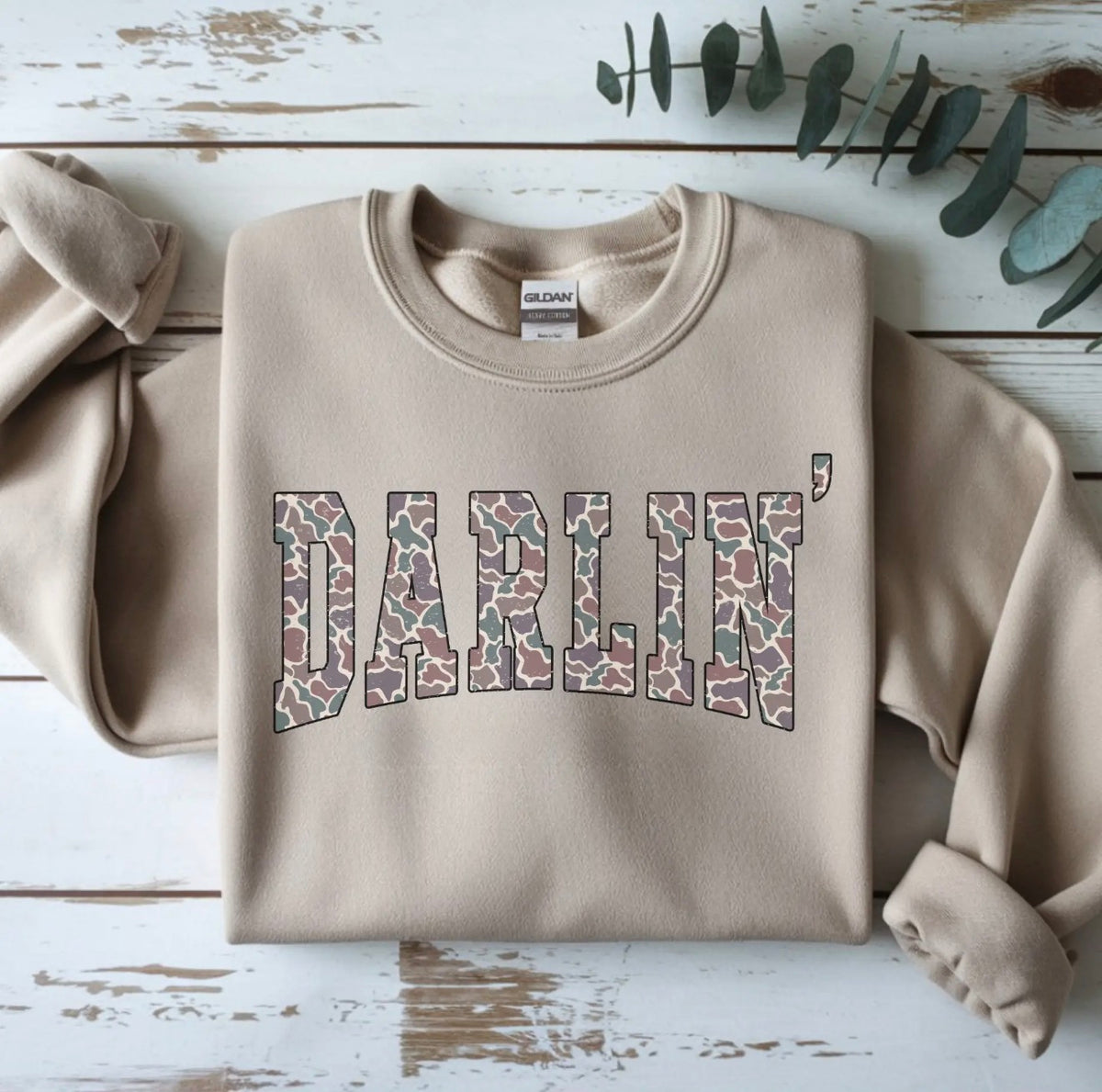 Darlin’ Camo Graphic Sweatshirt