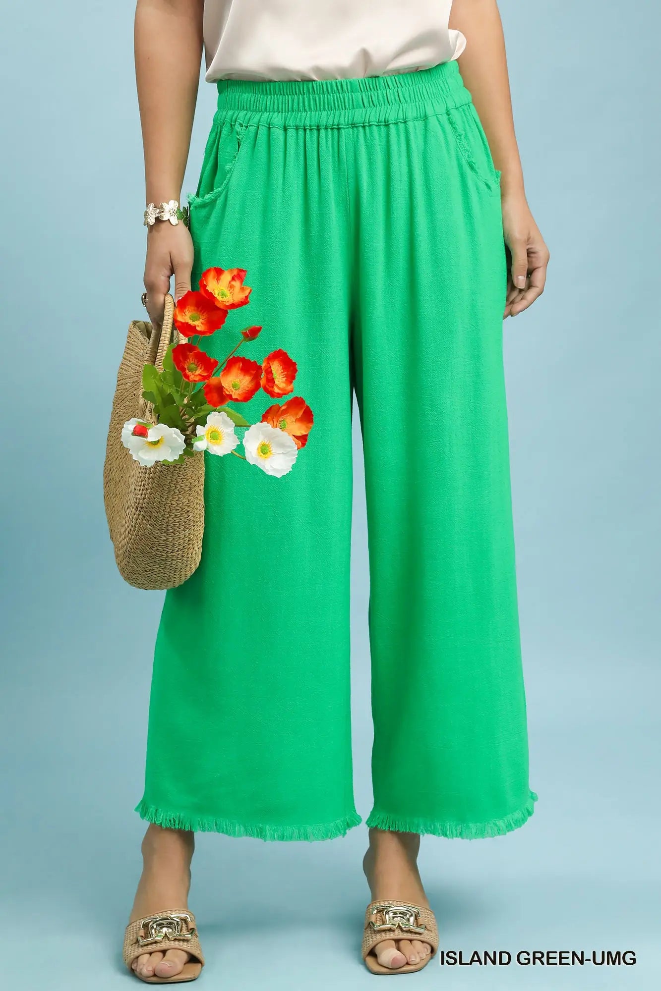 Island Linen Blend Wide Leg Pants