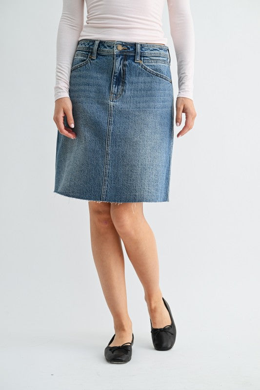 Everyday Essential Denim Midi Skirt