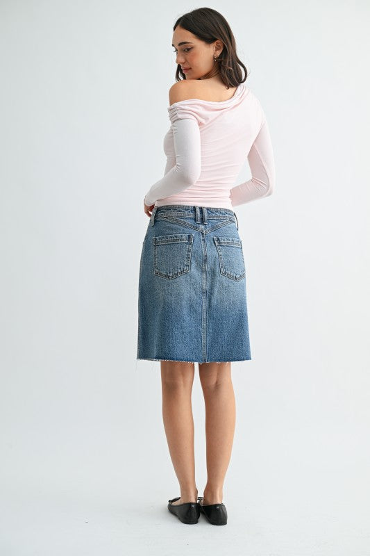 Everyday Essential Denim Midi Skirt