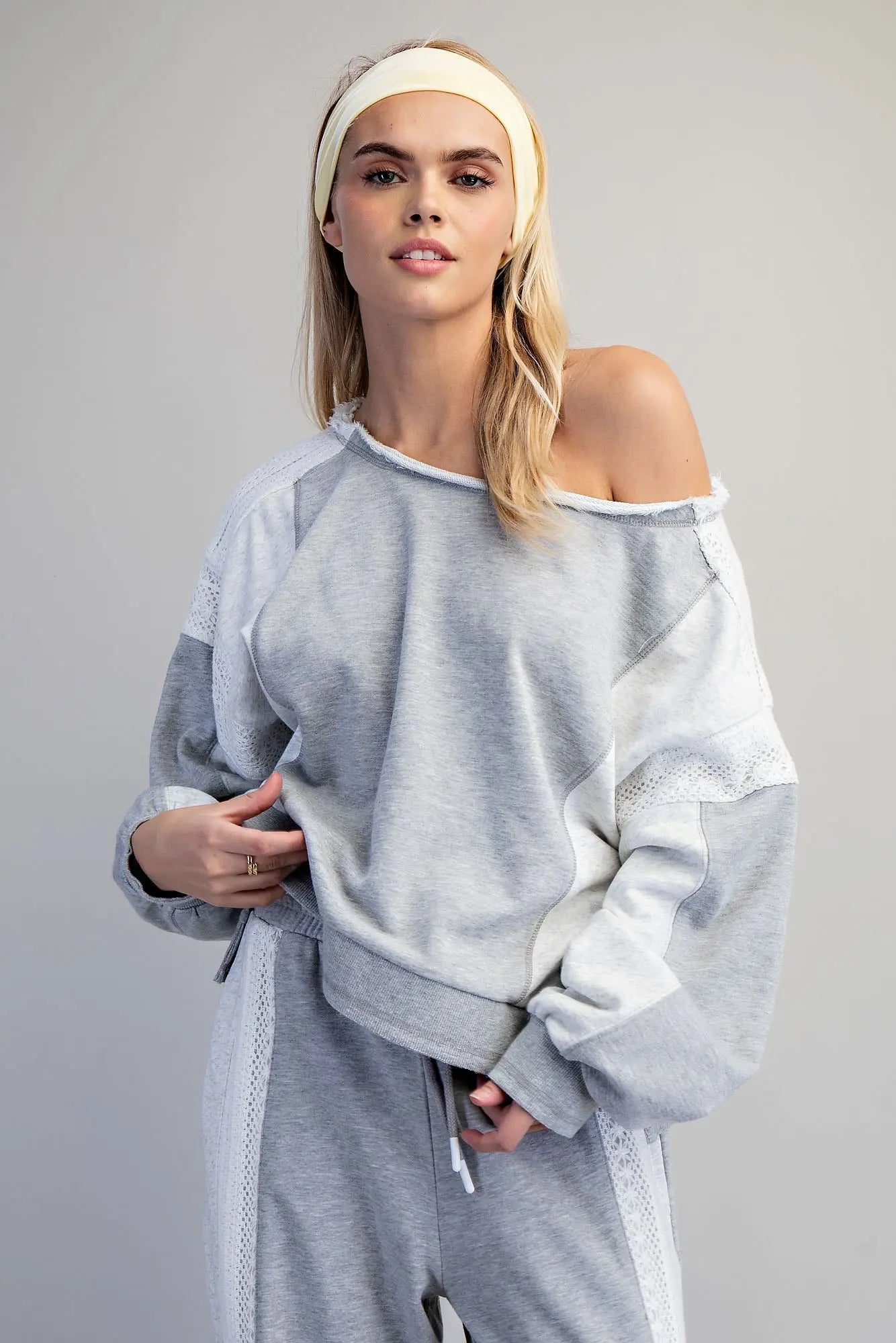 Mineral Washed Boat Neck Pullover
