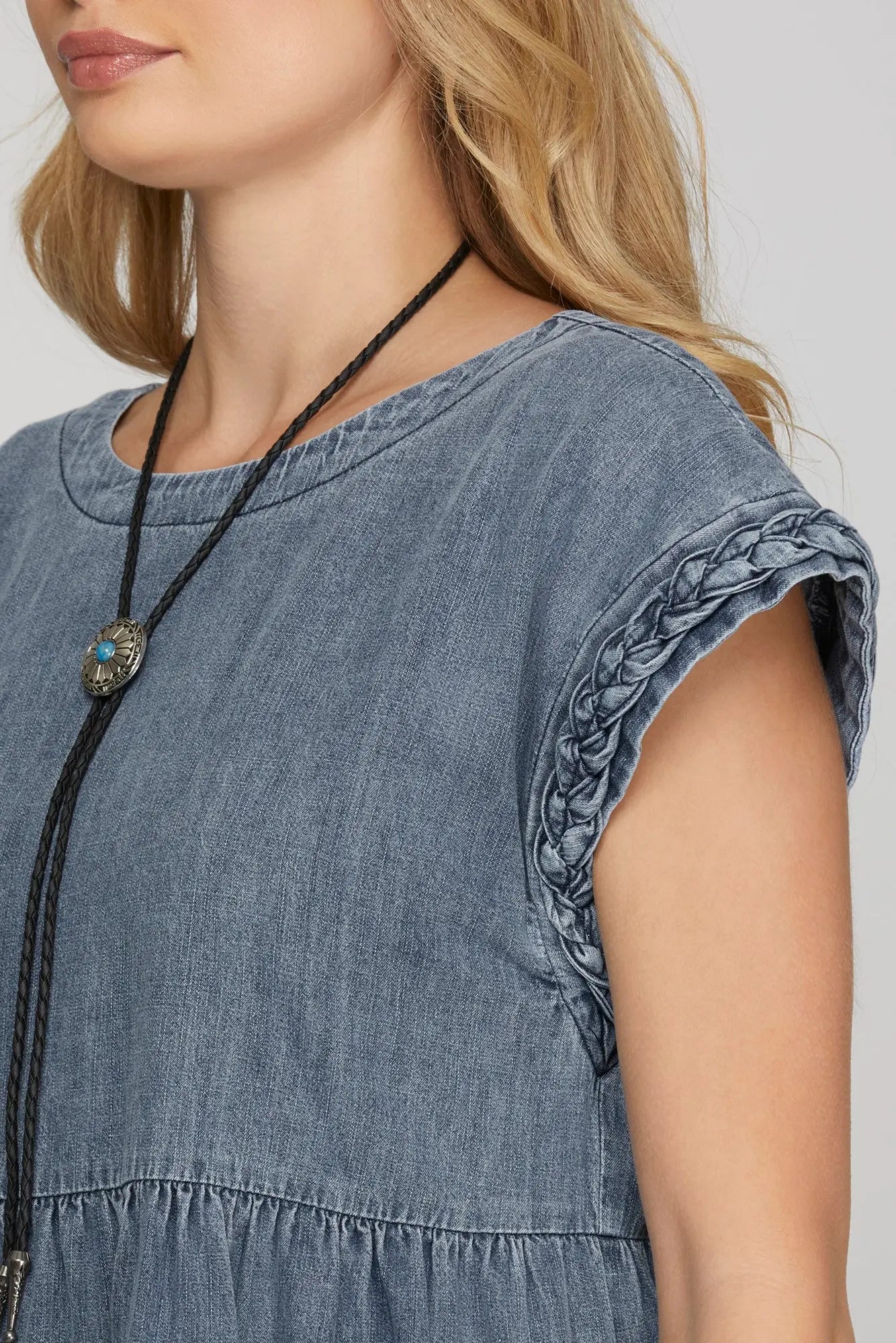 Braided Cap Sleeve Dress - Twisted Sisters Shoetique