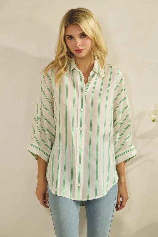 Striped Oversized Button Down
