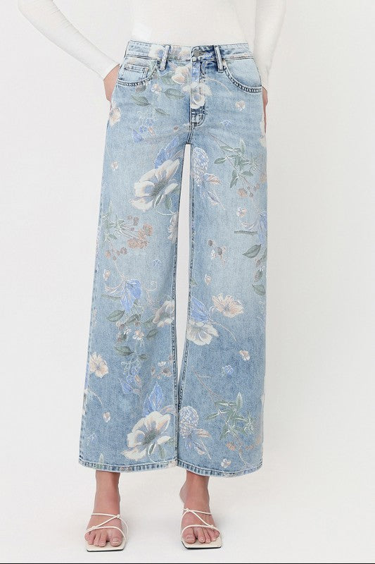 Super High Rise Floral Vintage Flare Jean