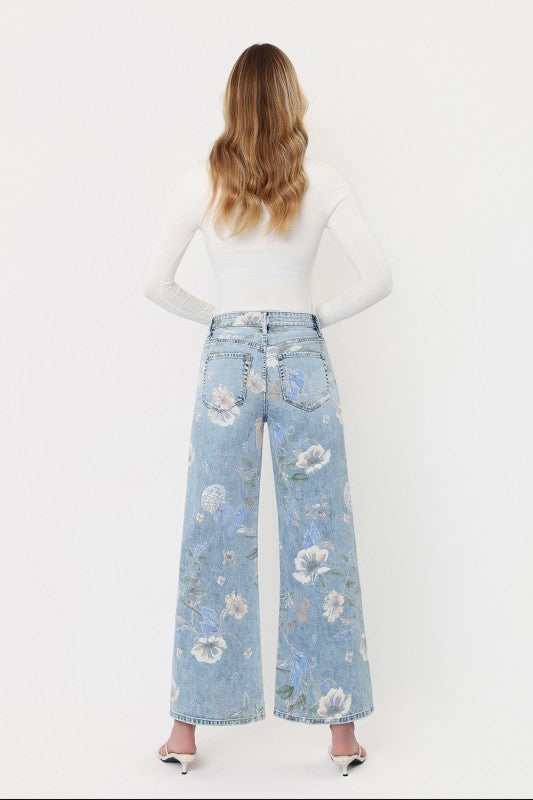 Super High Rise Floral Vintage Flare Jean
