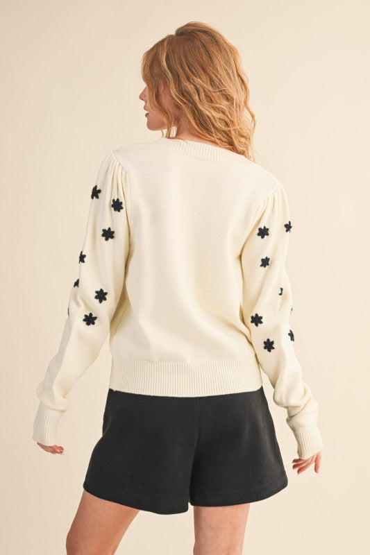 Ivory Floral Sweater