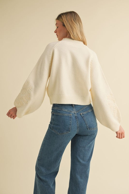 Ivory Balloon Sleeve Sweater