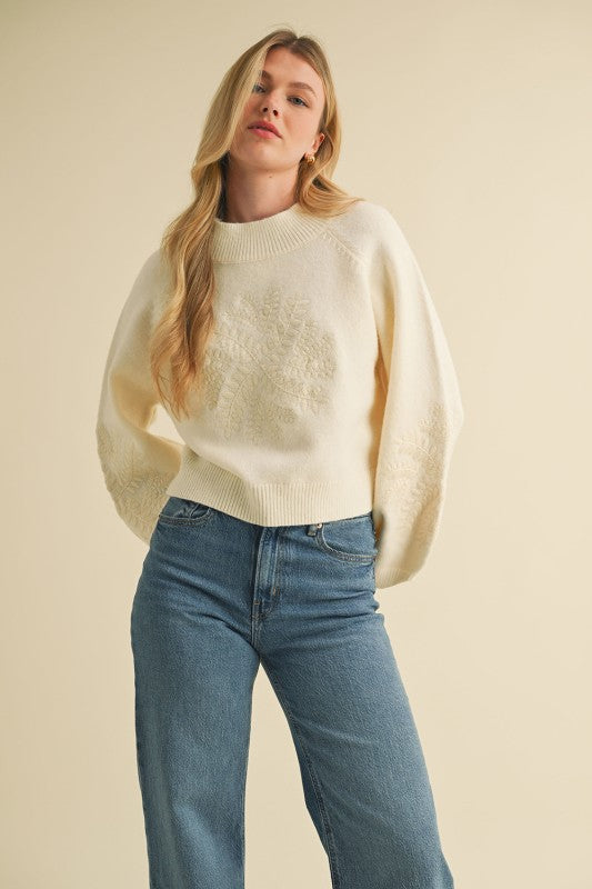 Ivory Balloon Sleeve Sweater