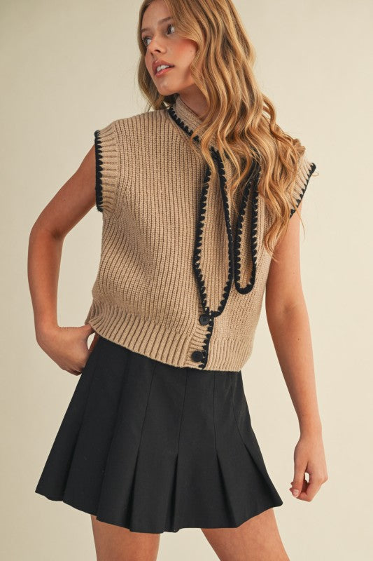Blanket Stitch Sweater Top