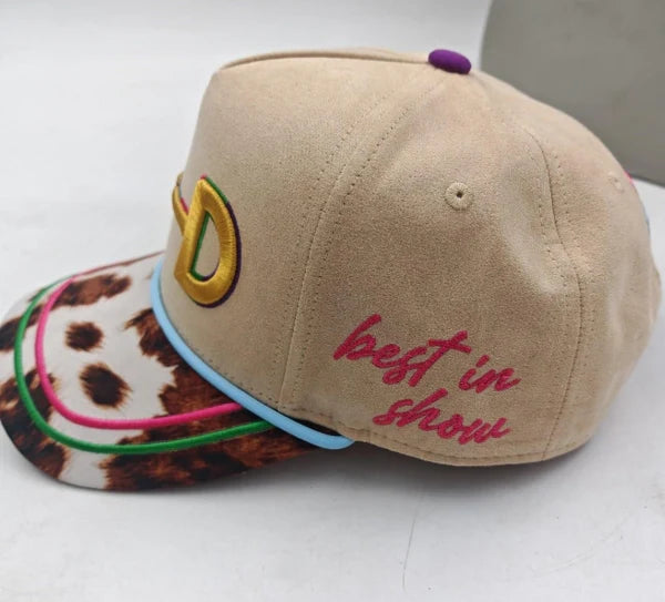 Neon Horse Bit Cow Print Trucker Hat
