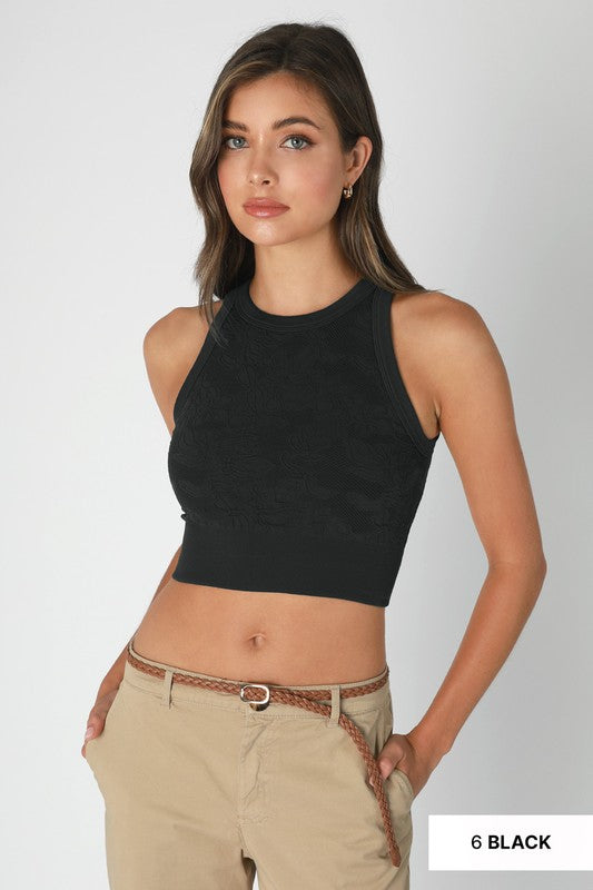 High Neck Lace Crop